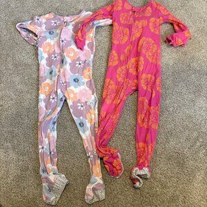 Carter's Girls 4T Pink Footed Sleeper x2 Pink